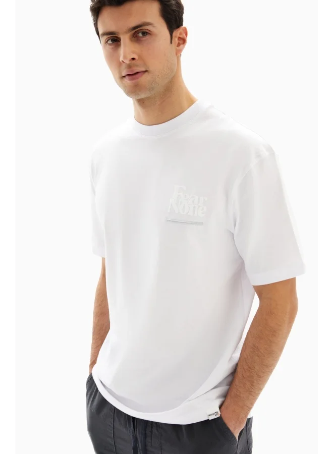 Wecre8 White "FEAR NONE" Printed T-shirt