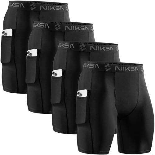 Niksa 24 Pack Compression Shorts Men with Pocket Spandex Running Shorts Sport Athletic Workout Performance Underwear - Image 1