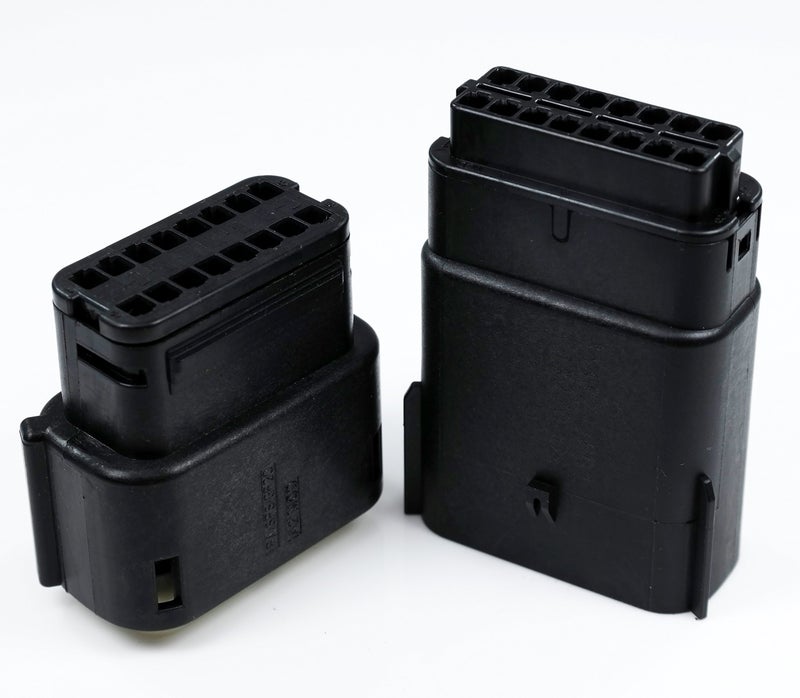 Molex 16 Pin Wire Connector, Harley BLACK Waterproof, Sealed Kit, MX150 - Image 2