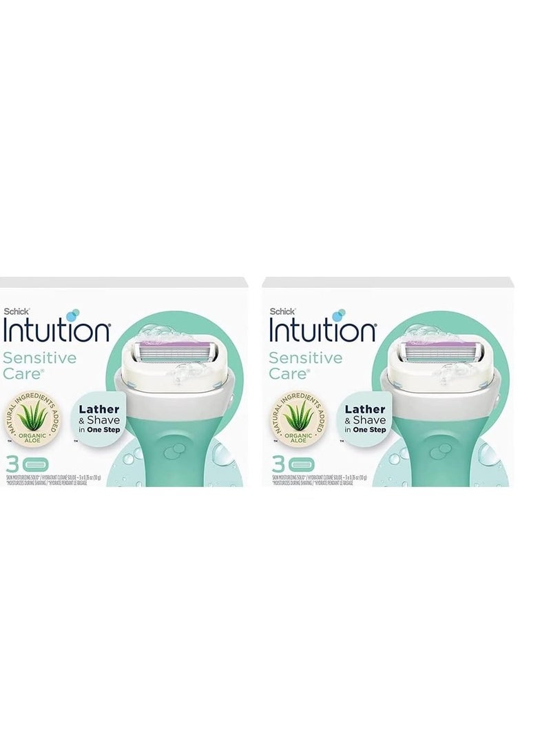 Intuition Intuition Sensitive Renewing Advanced Moisture Women Razor Refill Cartridges, 6 count(3count x 2Pack)  - Image 1