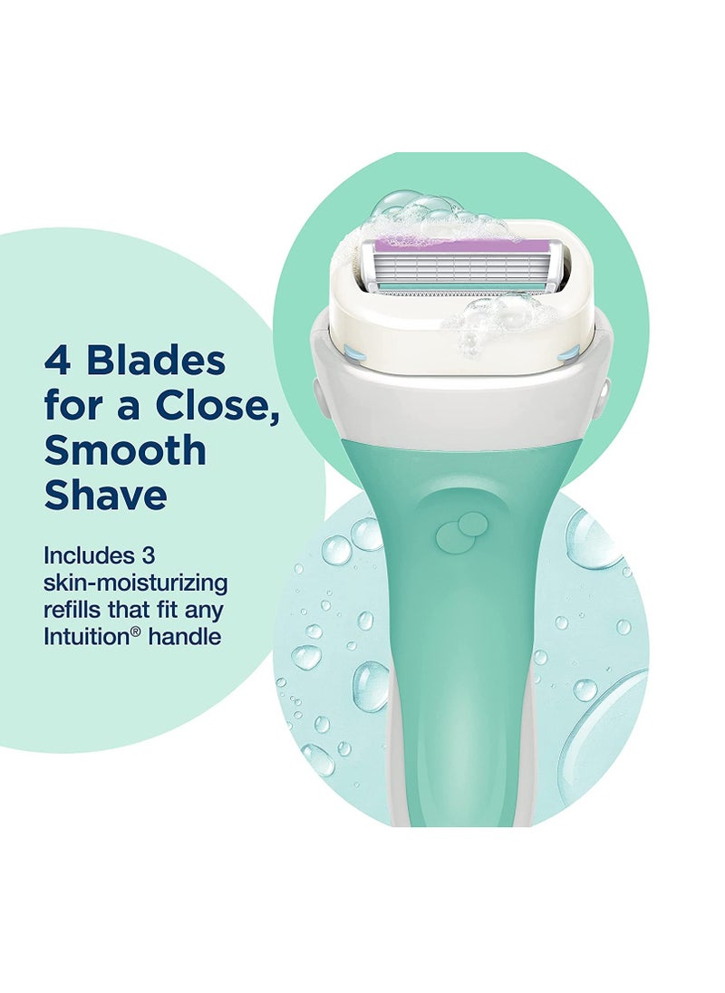 Intuition Intuition Sensitive Renewing Advanced Moisture Women Razor Refill Cartridges, 6 count(3count x 2Pack)  - Image 2