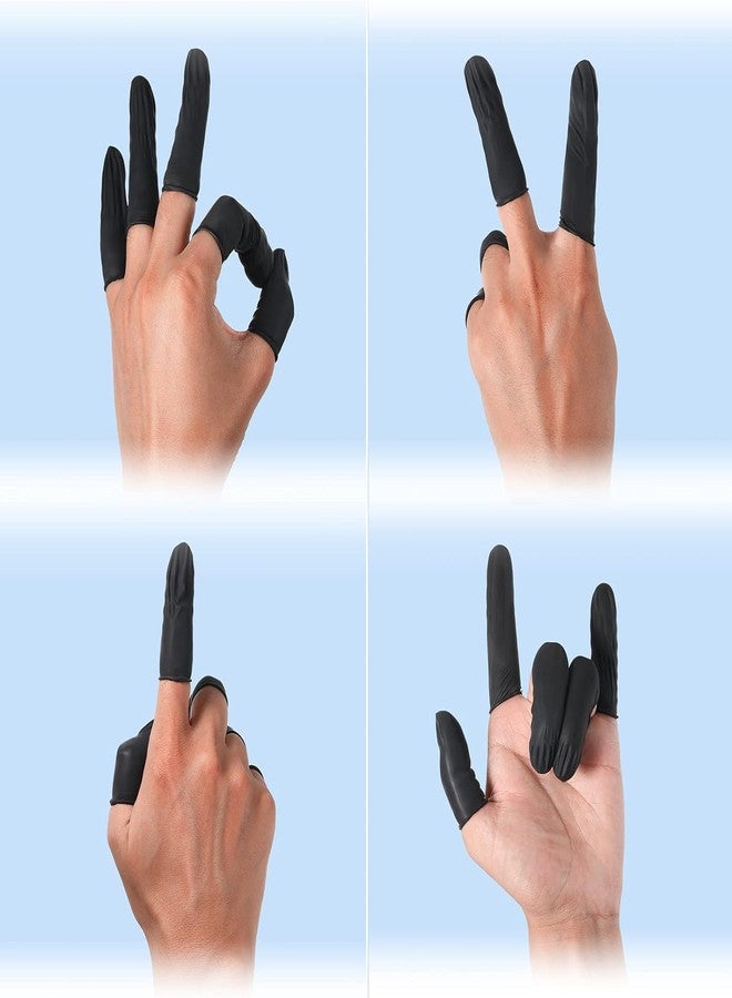 DISHIVA Anti-Static ESD Latex Finger Cots, Reusable Rubber Fingertips Protective Finger Gloves (Black, Pack of 50 Pcs) - Image 4