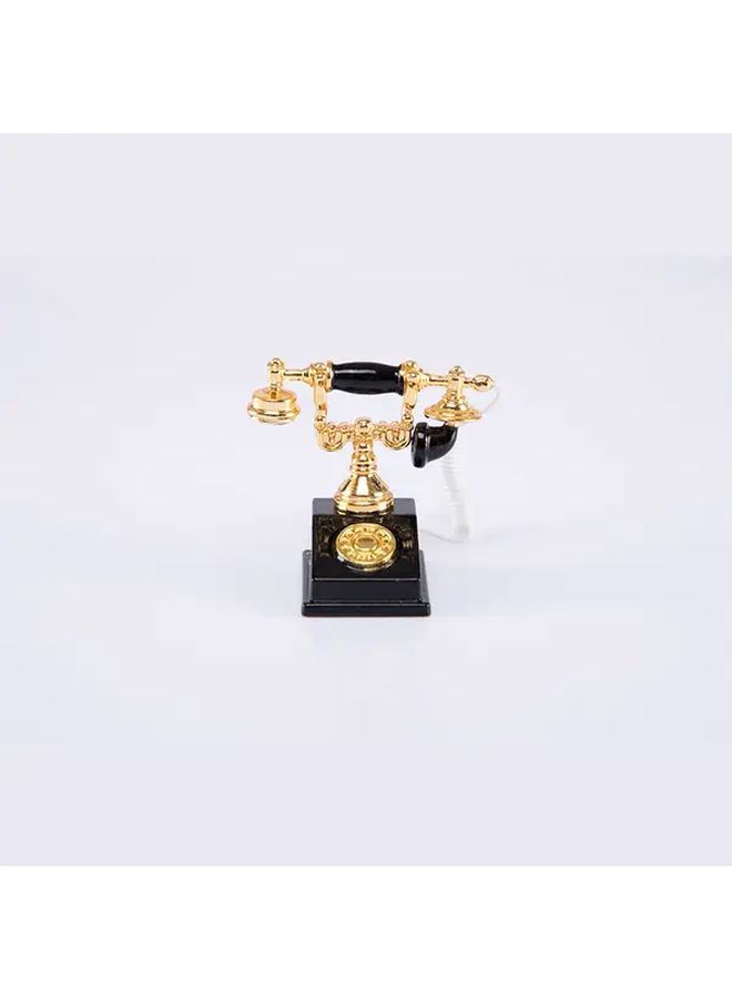 Black Miniature Telephone For Dollhouse Accessories And Shooting Setups Classic Retro Handcrafted Model Craft Decoration - Image 4
