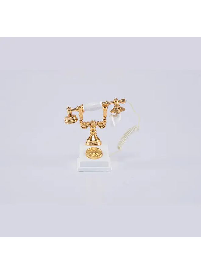 Black Miniature Telephone For Dollhouse Accessories And Shooting Setups Classic Retro Handcrafted Model Craft Decoration - Image 3