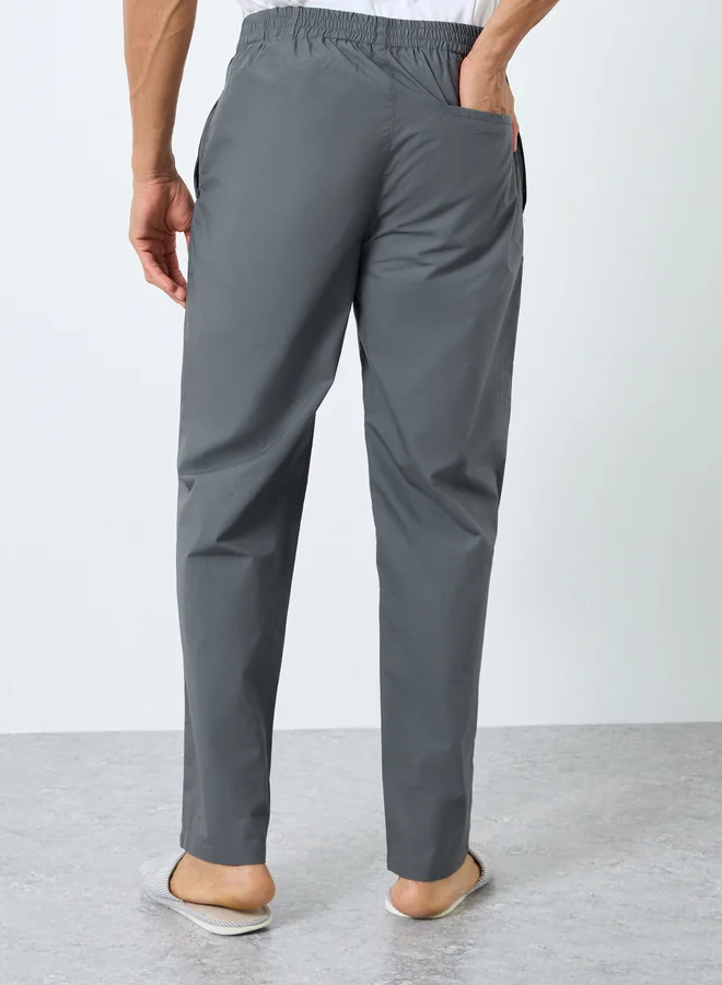 ستايلي بنطال بيجاما رجالي رمادي سادة