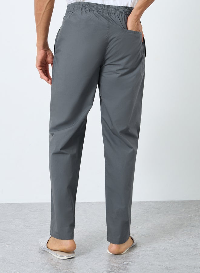 ستايلي بنطال بيجاما رجالي رمادي سادة - Image 4