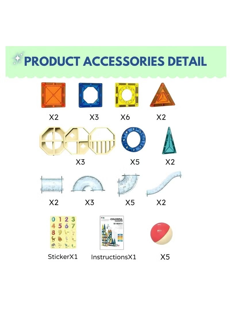Magnetic Building Set for Kids - 42 Pieces Educational Magnetic Blocks - Image 3
