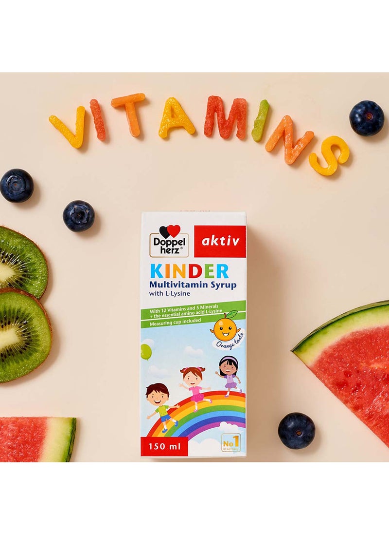 Doppelherz - aktiv Kinder Multivitamin Syrup With L-Lysine 150ml - Image 1