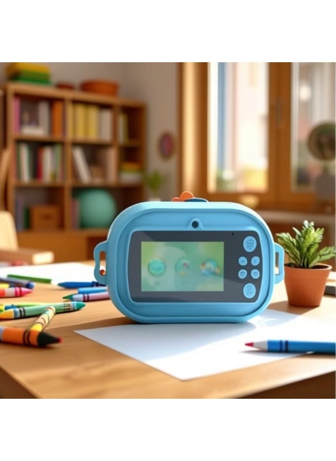 Generic 2024 Cartoon Smart Children's Camera Can Take Pictures Without Ink Thermal Instant Printing Digital Small SLR Camera-Color:Pink  - Image 5