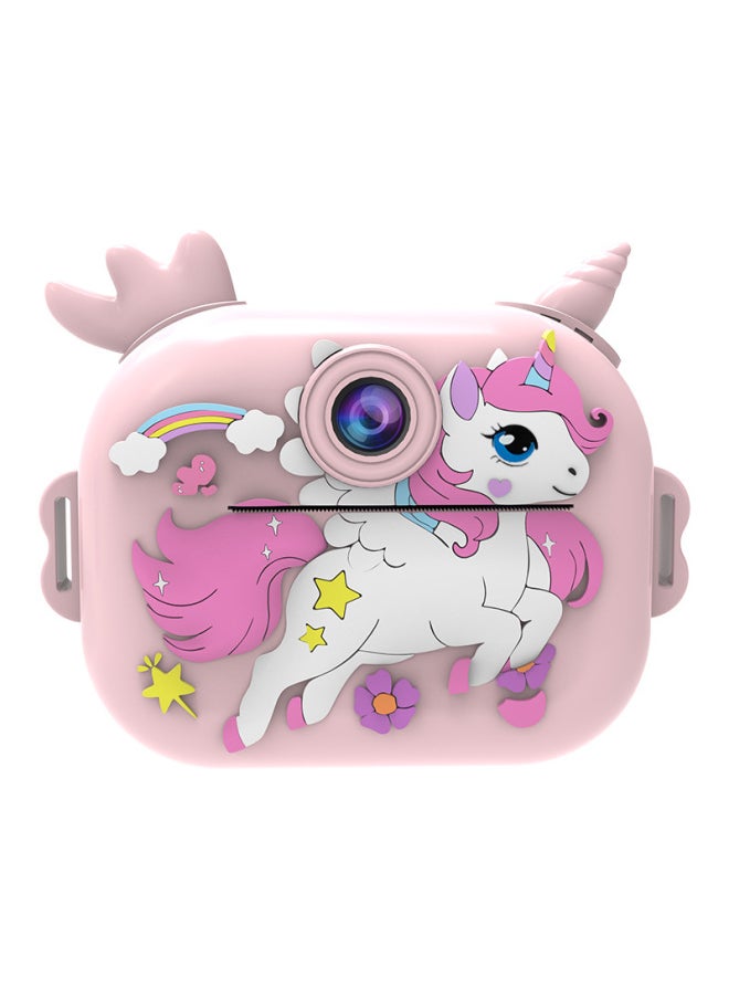 Generic 2024 Cartoon Smart Children's Camera Can Take Pictures Without Ink Thermal Instant Printing Digital Small SLR Camera-Color:Pink  - Image 1