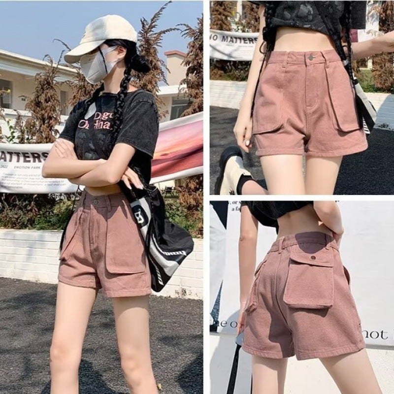 New Arrival Summer Hong Kong Style Loose Dirty pink Shorts Womens Sports Pants Summer Casual Pants Work Style Western Style Pink