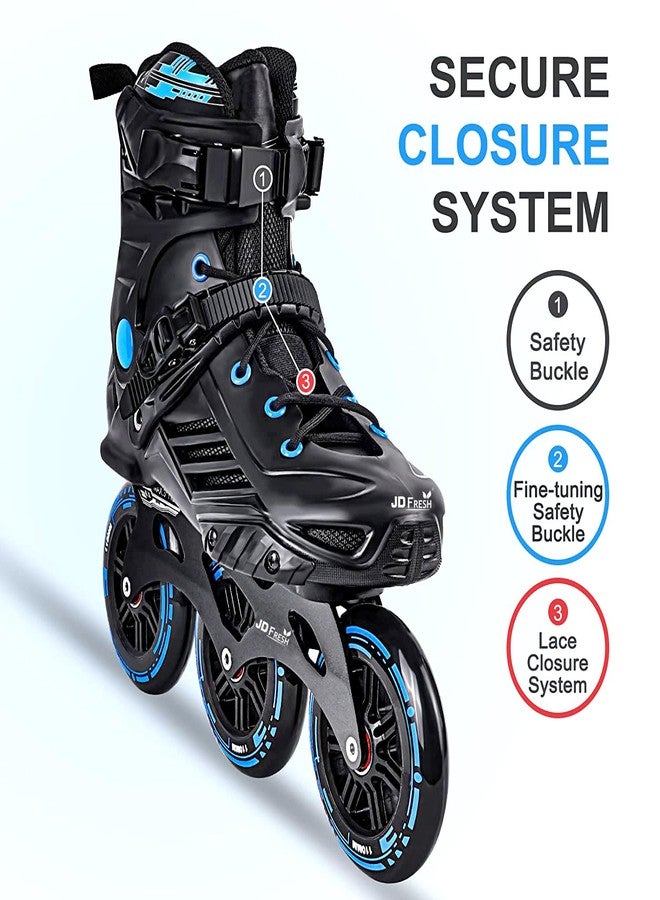 JD Fresh Inline Skates 3 Wheels Skating Shoes for Kids 5 to 10 Years with Necessary Accessories Skating kit and Adjustable Setting Size Liner Skates for Kids Color Blue Size Medium - Image 3