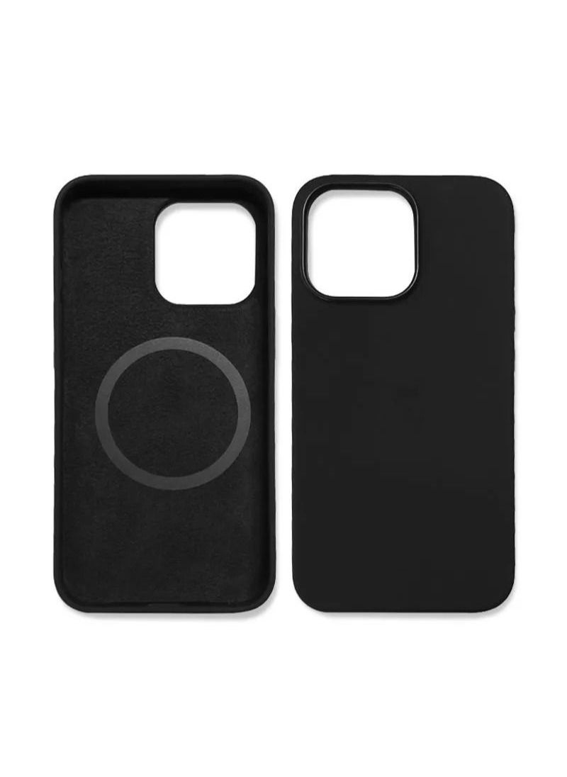 HEXABEX - iPhone 14 Case, Protective Back Cover Silicone with Magsafe Case for iPhone 14 Black 6.1" - Image 1