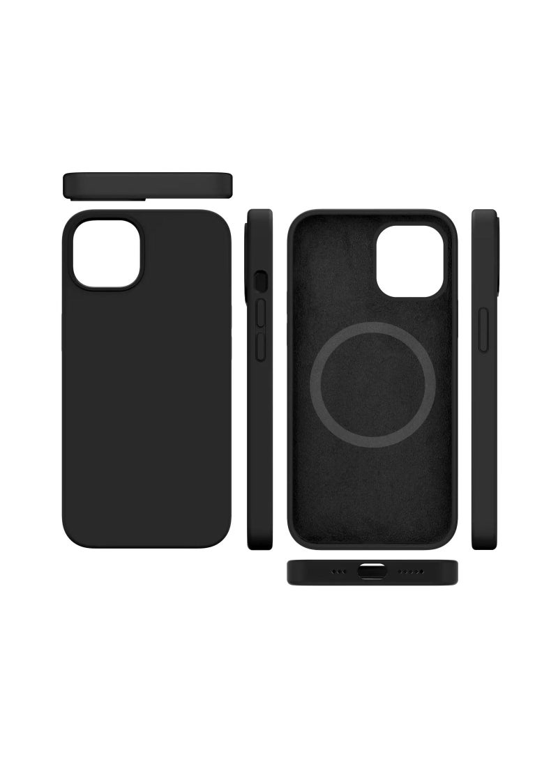 HEXABEX - iPhone 14 Case, Protective Back Cover Silicone with Magsafe Case for iPhone 14 Black 6.1" - Image 1