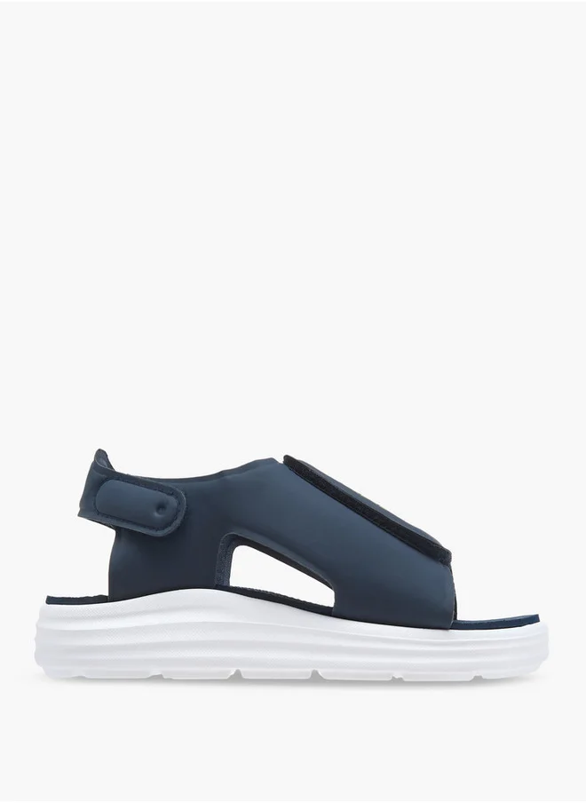 Kappa Boys' Logo Detail Sandals with Hook and Loop Closure