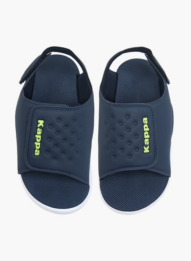 Kappa Boys' Logo Detail Sandals with Hook and Loop Closure - Image 2