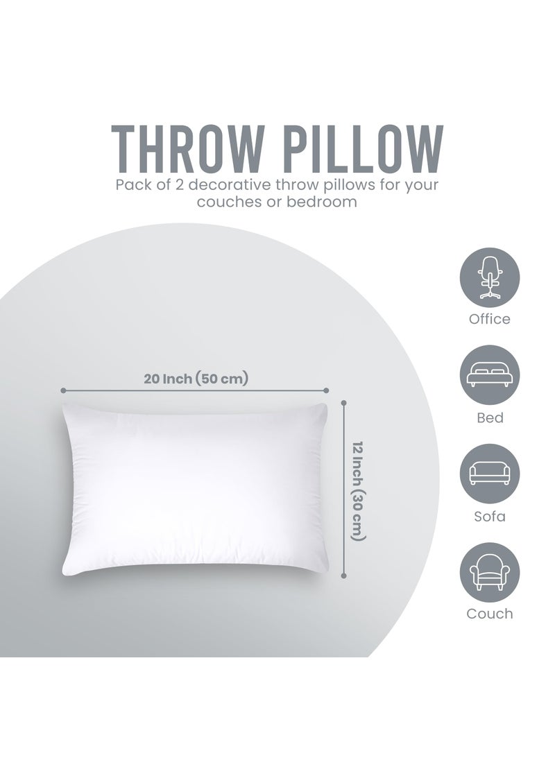 Utopia Bedding Utopia Bedding Throw Pillows Insert (Pack of 2  White) - 12 x 20 Inches Bed and Couch Pillows - Indoor Decorative Pillows  - Image 5