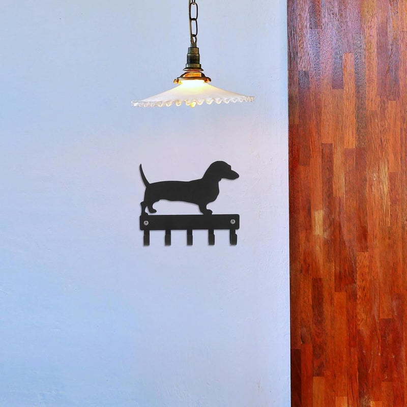 Dog-Shaped Metal Key Holder with Hooks, 6x5 Inch Iron Entryway Rack for Leashes and Accessories, Black Wall-Mounted Coat and Key Organizer for Home Storage - Image 5