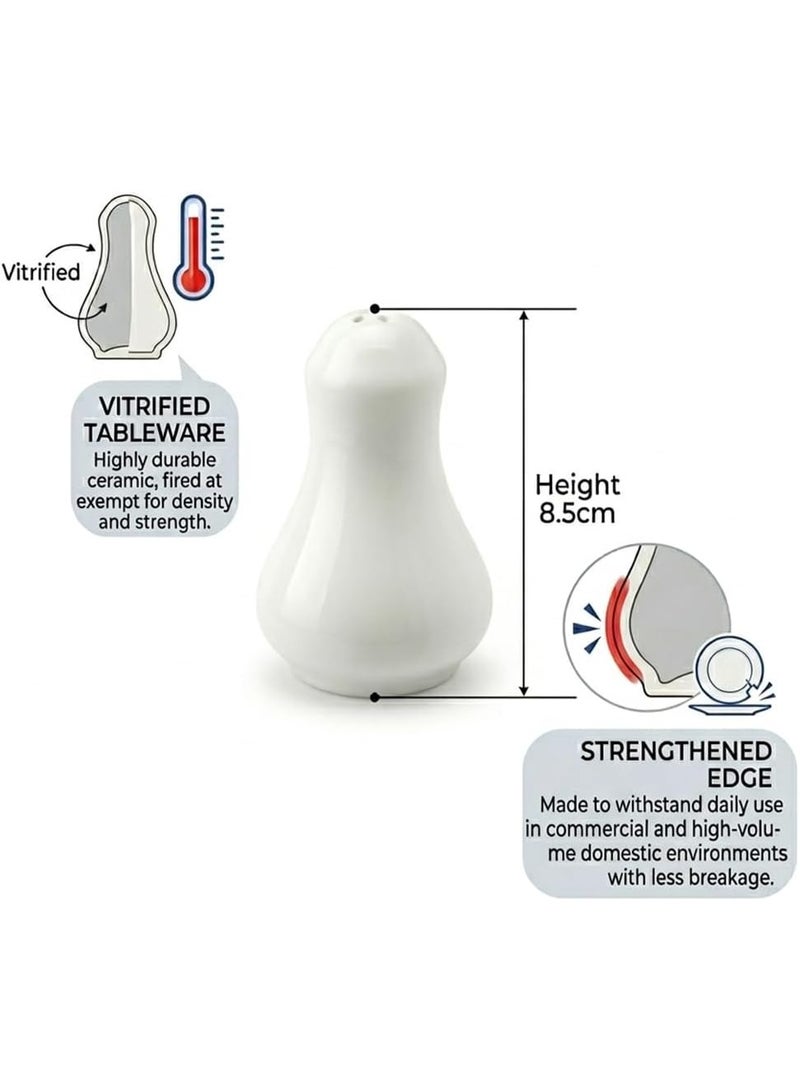 سنيكس رشاشة فلفل من البورسلين الأبيض (Sunnex Orion) - مقاس 8.5 سم | موزع توابل أنيق للمائدة | رشاشة متينة ومناسبة للاستخدام في المطاعم والمنازل - Image 3