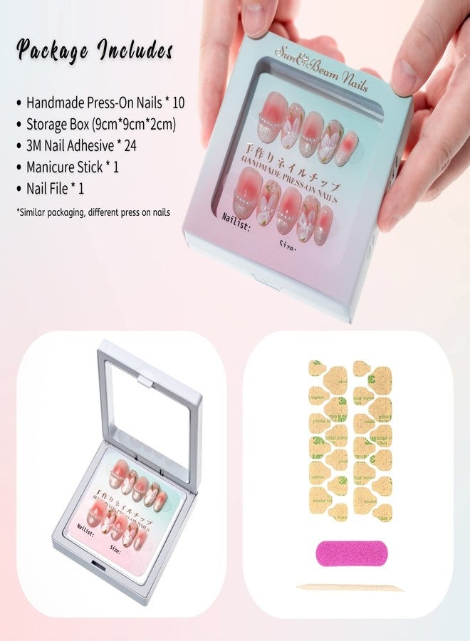 Sun&Beam Nails Handmade Press On Nail Coffin Ballerina 3D Snake Black Acrylic Fake Tip Design Art Charms Cute with Storage Box 10 Pcs (007 L) - Image 4
