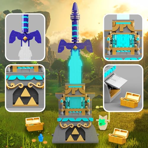 TOY PLAYER BOTW The Master Sword Glowing Building Block Set,Sword Toy Set for Adults Boy Fans Kids Ages 6-12 Year Old（498PCS) - Image 3