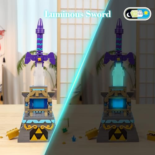 TOY PLAYER BOTW The Master Sword Glowing Building Block Set,Sword Toy Set for Adults Boy Fans Kids Ages 6-12 Year Old（498PCS) - Image 5
