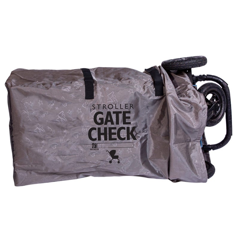 J.L. Childress Gate Check Bag for Single & Double Strollers - Travel Bag for Airplane, Fits Most Standard Baby Strollers, Airport Accessories for Gate Check, Flying Essentials - Deluxe, Grey - Image 1