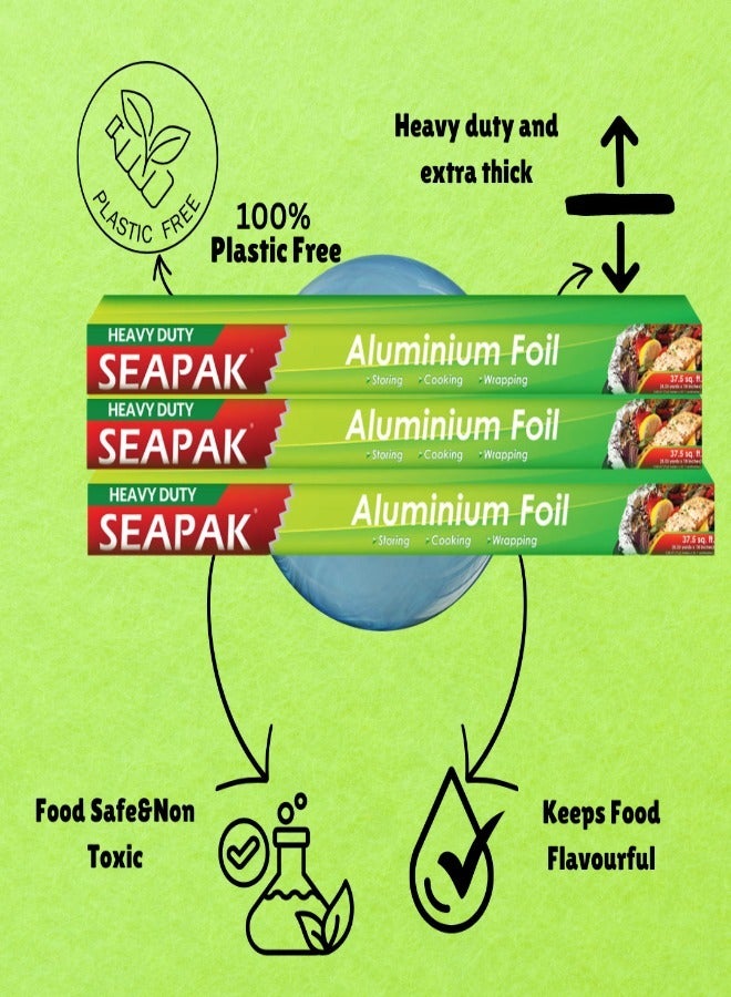 SEAPAK Aluminium Foil 3x37.5 sqft Premium Quality Kitchen Essential for Food Preservation - Image 5