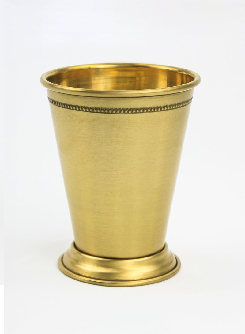 BarPros Julep Cup 14 oz. Brass with Matte Gold Finish - Authentic Southern Style Cocktail Glass for Mint Juleps - Image 1