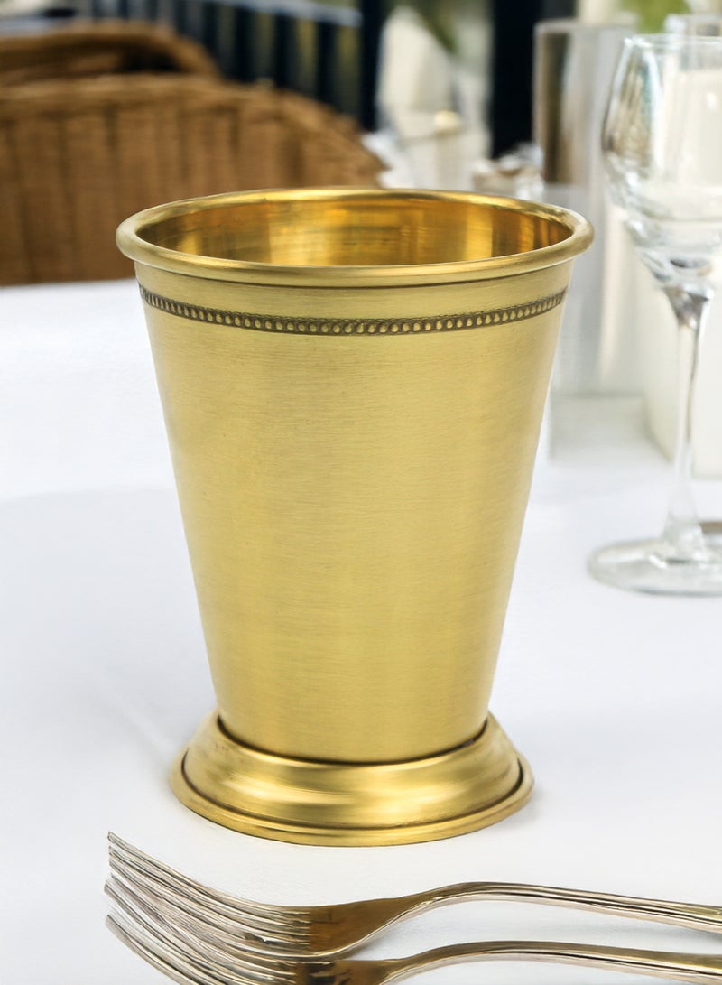 BarPros Julep Cup 14 oz. Brass with Matte Gold Finish - Authentic Southern Style Cocktail Glass for Mint Juleps - Image 2
