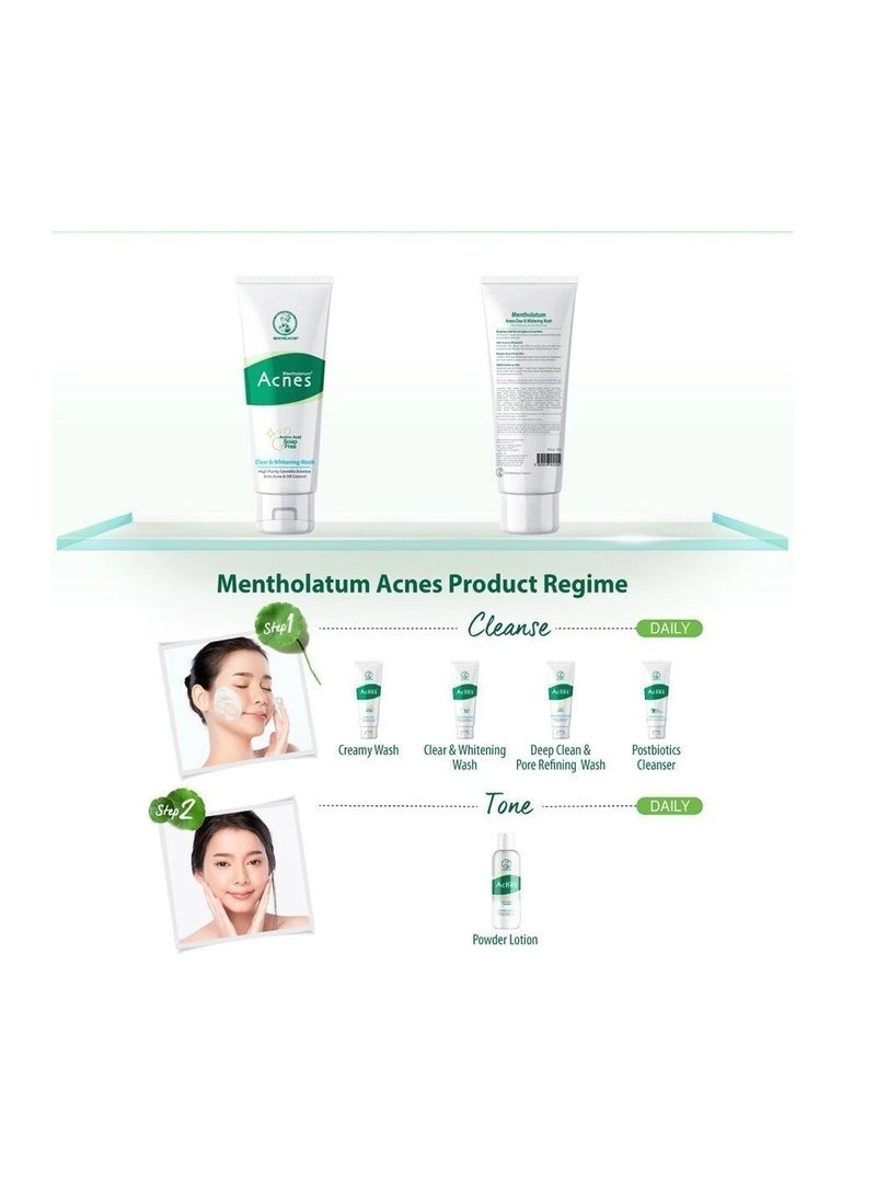 Mentholatum Acnes Clear & Whitening Wash (100g) - Image 4