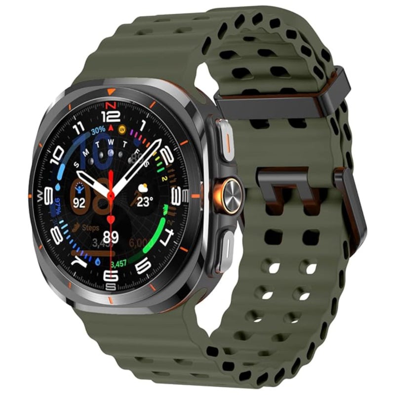 Vurtboly Rugged Sport Band Compatible with Samsung Galaxy Watch 7 Ultra 47mm (2024) – Adjustable Breathable Strap for Men & Women (Green) - Image 2