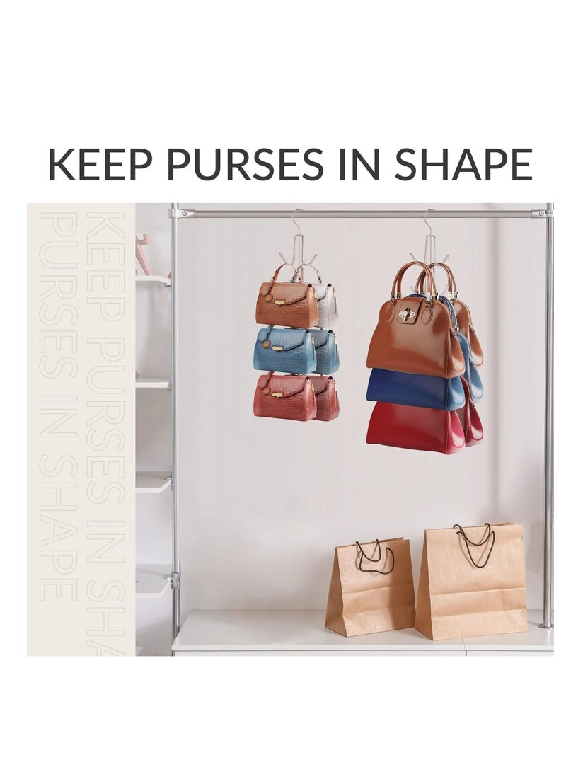 SYOSI Purses Handbags Hangers, Purse Handbag Holder, Closet Organization for Purses Handbags Backpacks Tank Tops Belts, Metal Clothes Hangers,  Space Saving Hangers Magic Hangers，2 Pack - Image 4