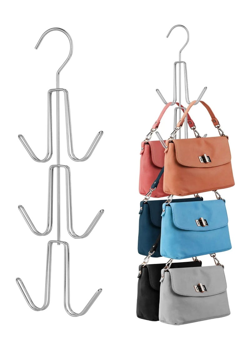SYOSI Purses Handbags Hangers, Purse Handbag Holder, Closet Organization for Purses Handbags Backpacks Tank Tops Belts, Metal Clothes Hangers,  Space Saving Hangers Magic Hangers，2 Pack - Image 1