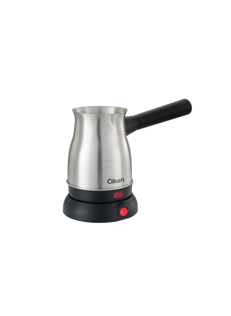 Clikon Turkish Coffee Maker – 600ml Capacity, 360° Rotational Base, Stainless Steel Construction – CK5161 – Silver 600 ml 600 W CK5161 silver - Image 2