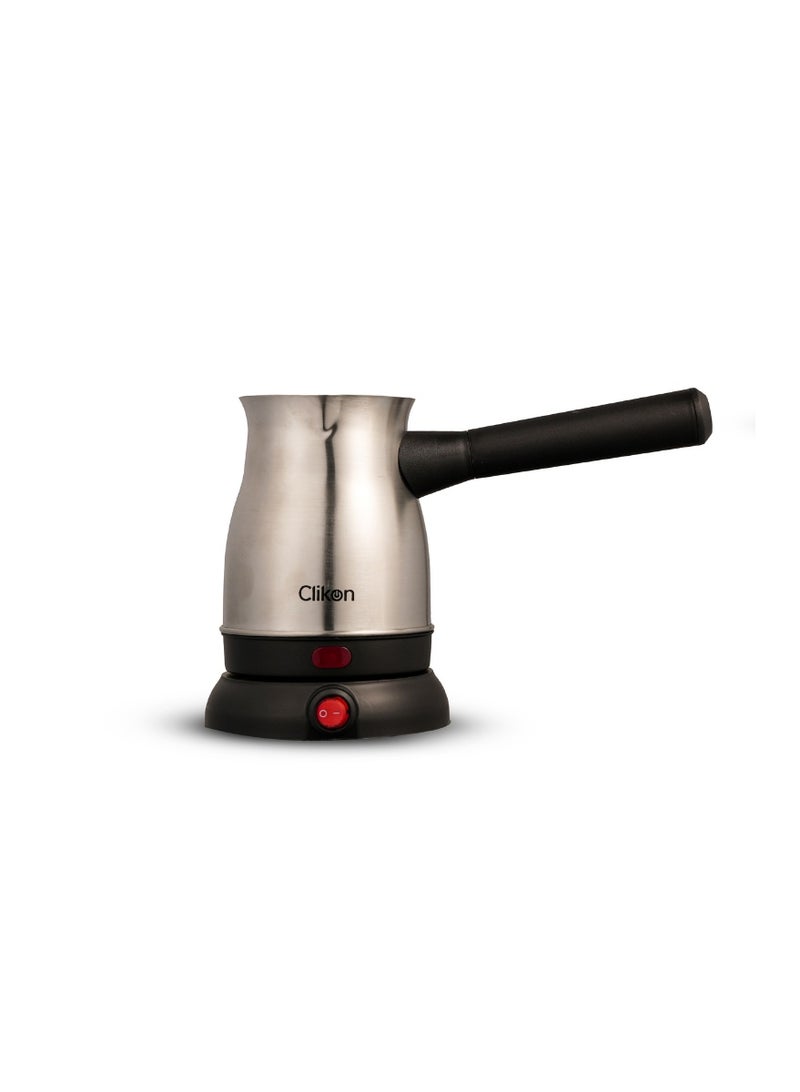 Clikon Turkish Coffee Maker – 600ml Capacity, 360° Rotational Base, Stainless Steel Construction – CK5161 – Silver 600 ml 600 W CK5161 silver - Image 4