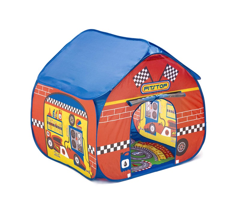 Pop it Up Fun2Give PopItUp Pit Stop Tent with Race Mat Playhouse Red - Image 2