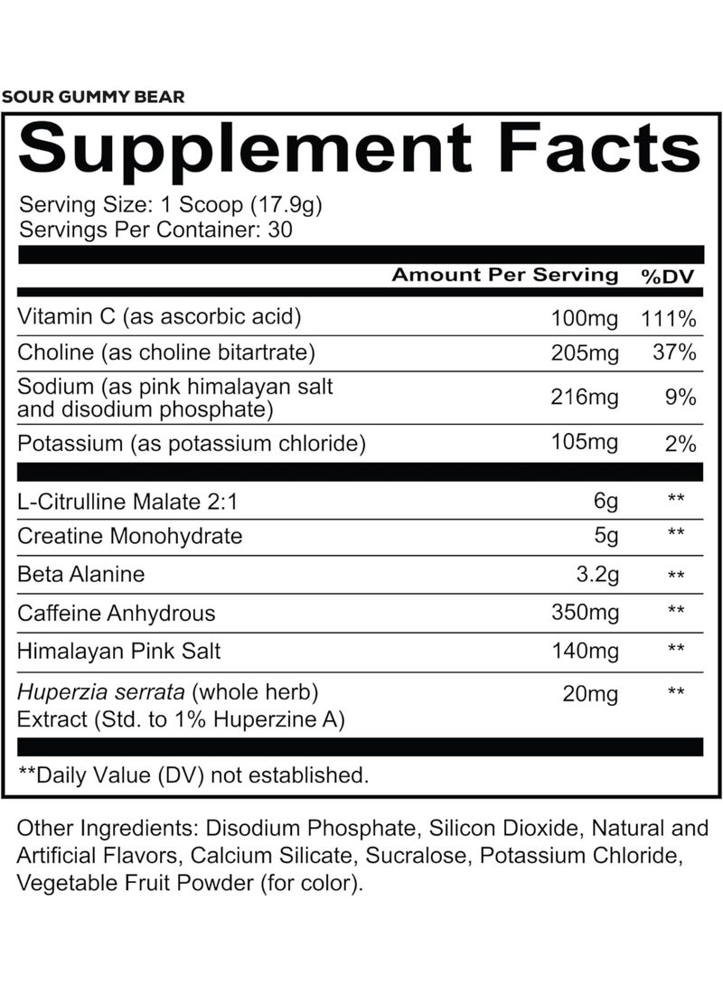 REDCON1 Total War Reloaded Pre Workout Powder, Sour Gummy Blast - Creatine, Beta Alanine + L-Citrulline Malate Keto Friendly for Men & Women with 350mg of Caffeine - Fast Acting (30 Servings) - Image 2