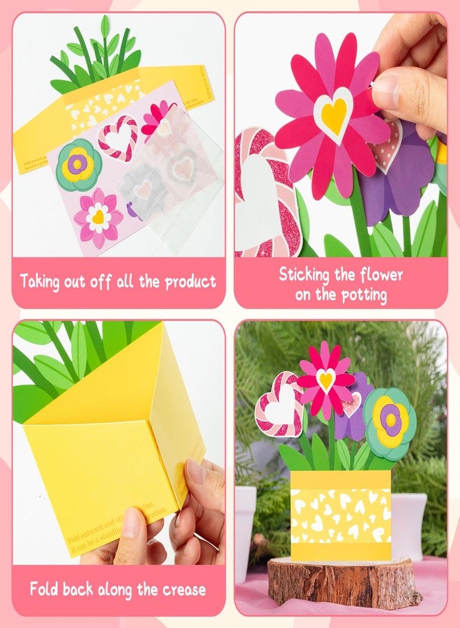 CY2SIDE Teacher’s Day Flower Pot Craft - 28PCS DIY Teacher’s Day Paper Craft Kit for Kids Make Your Own 3D Greeting Card Standing Flower Pot Teacher Appreciation Gift for Classroom Home Fun Activities - Image 3