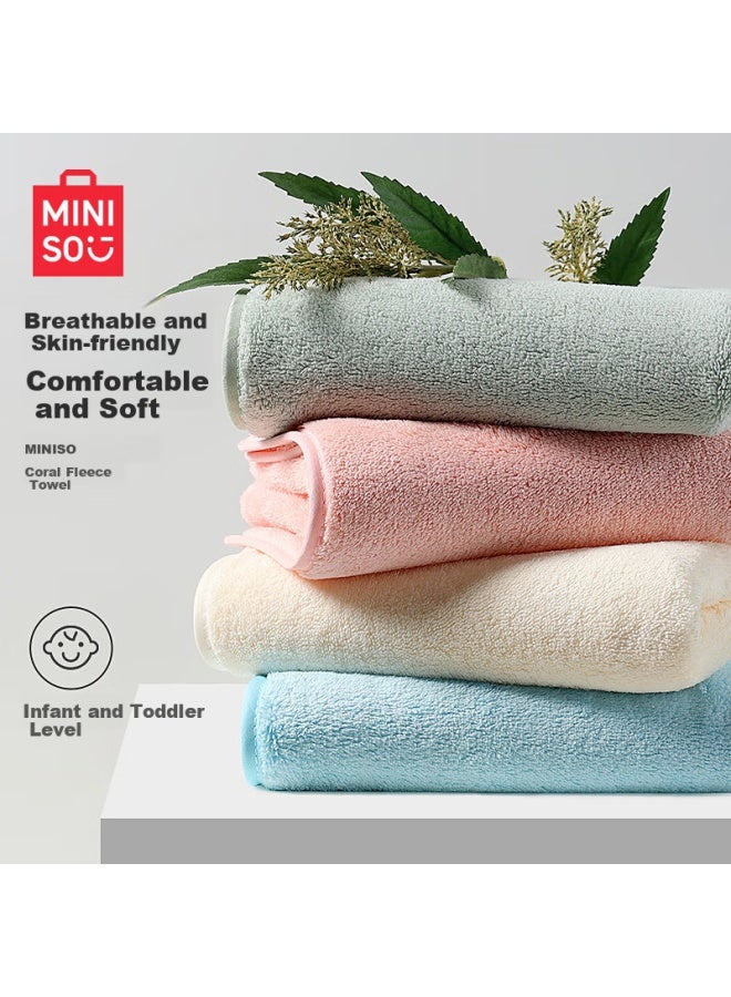 Miniso (Miniso) Towel Set Of 3, Class A Absorbent Towels For Face Washing, Bathing, And Hair Drying At Home, Soft And Cozy For Men And Women, Blue + Beige + Green - Image 2