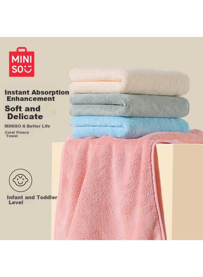 Miniso (Miniso) Towel Set Of 3, Class A Absorbent Towels For Face Washing, Bathing, And Hair Drying At Home, Soft And Cozy For Men And Women, Blue + Beige + Green - Image 4