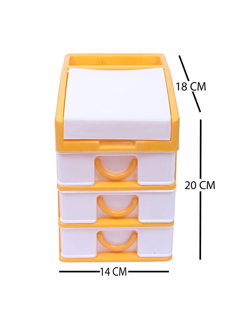 Kuber Industries Kuber Industries Plastic Four Layer Drawer Storage Cabinet Box YellowCTKTC25137  - Image 2