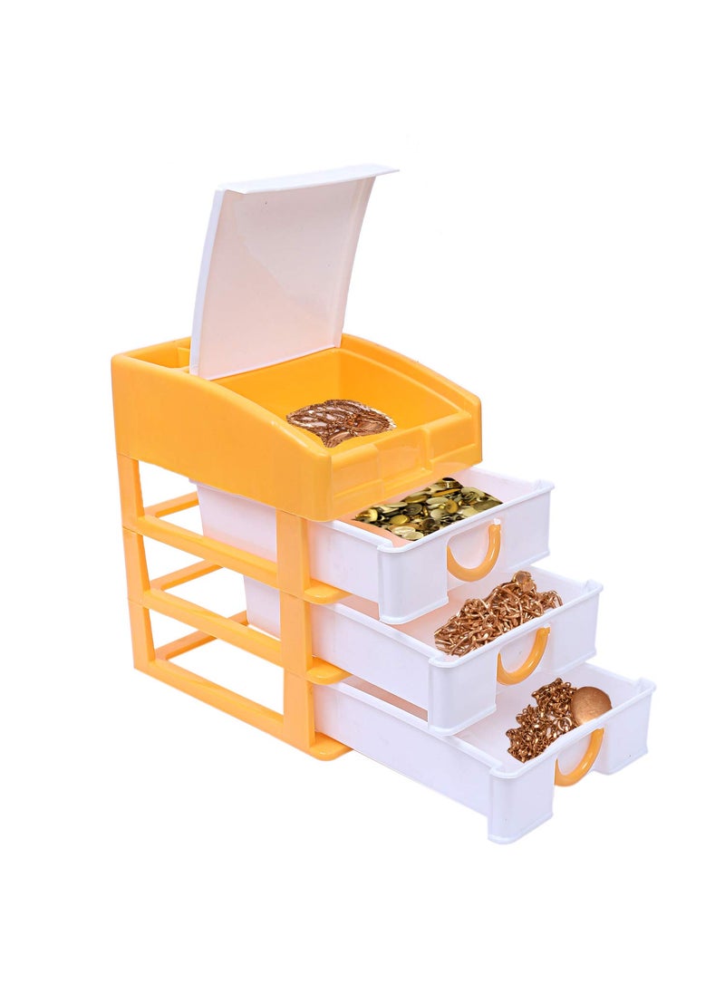 Kuber Industries Kuber Industries Plastic Four Layer Drawer Storage Cabinet Box YellowCTKTC25137  - Image 3