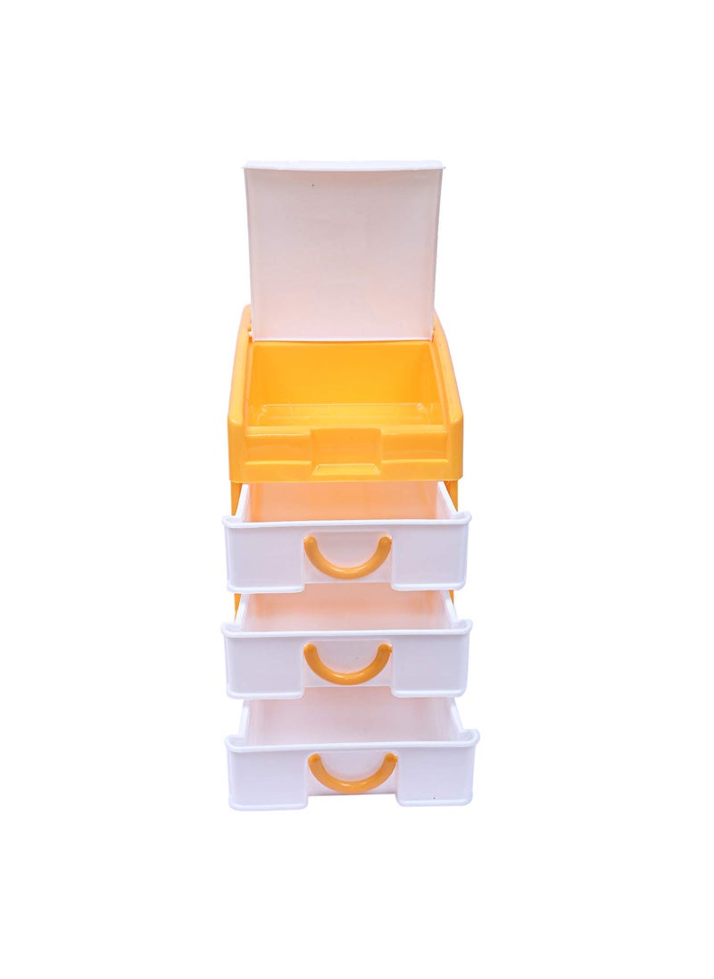 Kuber Industries Kuber Industries Plastic Four Layer Drawer Storage Cabinet Box YellowCTKTC25137  - Image 5