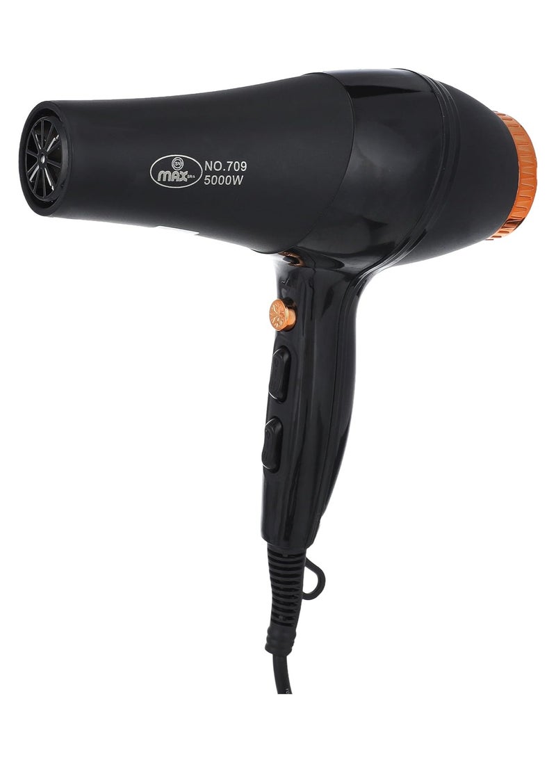 Max - Max Hair Dryer 709-5000, Black, 100 Watt - Image 1