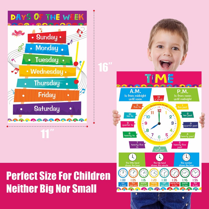 Gethelud 17 Packs Educational Poster, PET Film Covered Preschool Learning Tools for Nursery Kindergarten Toddlers - Image 5