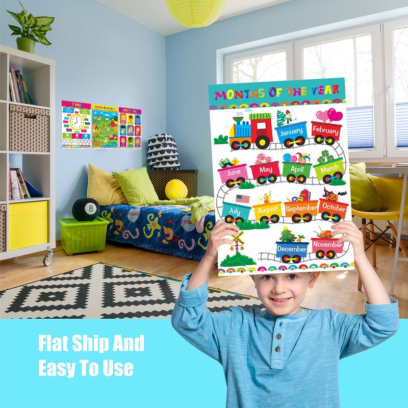 Gethelud 17 Packs Educational Poster, PET Film Covered Preschool Learning Tools for Nursery Kindergarten Toddlers - Image 4