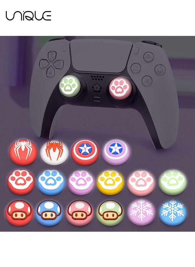 Unique 4Pcs for Nintendo Switch Thumb Grips Cute Cartoon Anime Design - 3D Silicone Joystick Caps Joycon Controller Button Covers for Nintendo Switch/OLED/Switch Lite for Boys Girls Kids Teens（Luminous） - Image 4