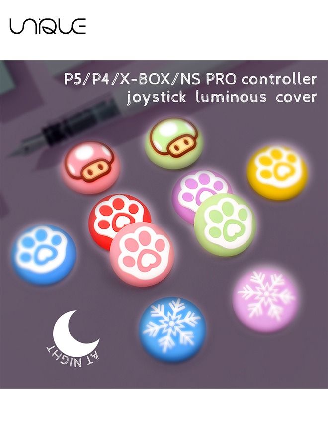Unique 4Pcs for Nintendo Switch Thumb Grips Cute Cartoon Anime Design - 3D Silicone Joystick Caps Joycon Controller Button Covers for Nintendo Switch/OLED/Switch Lite for Boys Girls Kids Teens（Luminous） - Image 3
