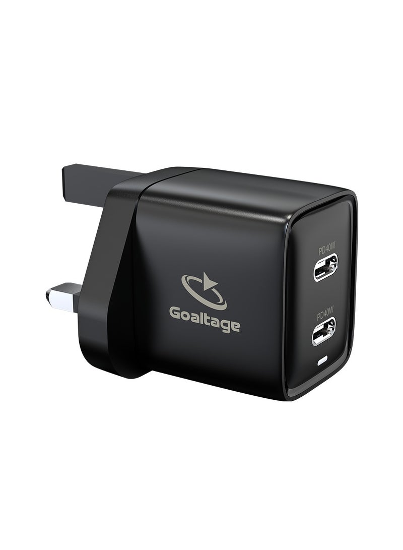 جولتيج شاحن حائط CH05 فائق السرعة بقدرة 40 واط بتقنية GaN مع حماية الأمان ووظيفة منفذين - المملكة المتحدة - Image 4